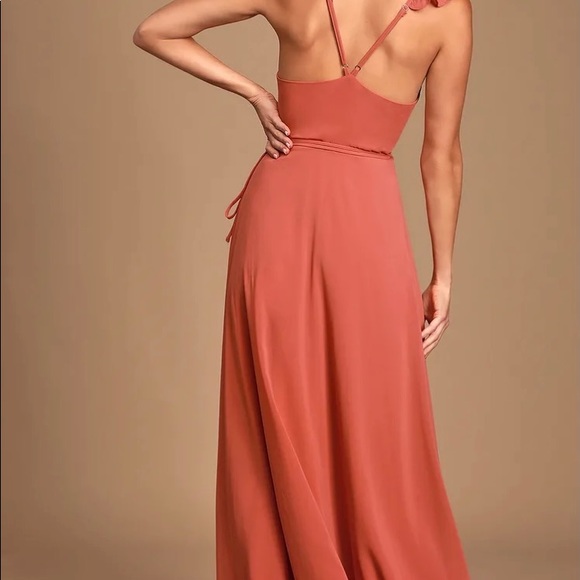 Lulus women’s small high-low maxi dress in dusty rose - Picture 4 of 9